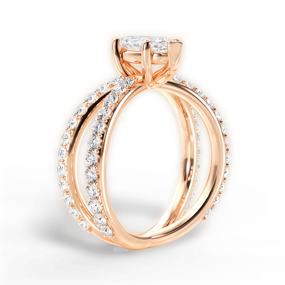Lauren Marquise Cut Lab Grown Diamond 18Kt Rose Gold Engagement Ring - View 4
