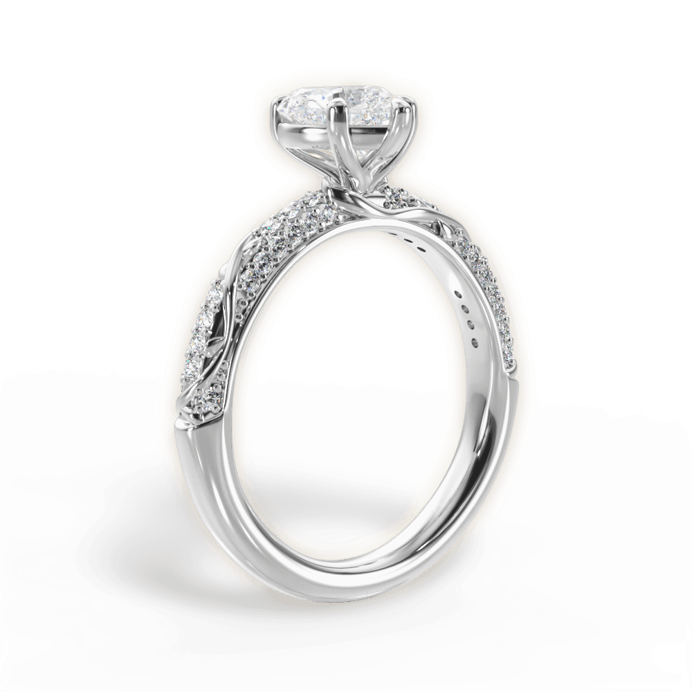 Gloria Heart Cut Lab Grown Diamond 14Kt White Gold Engagement Ring - View 3