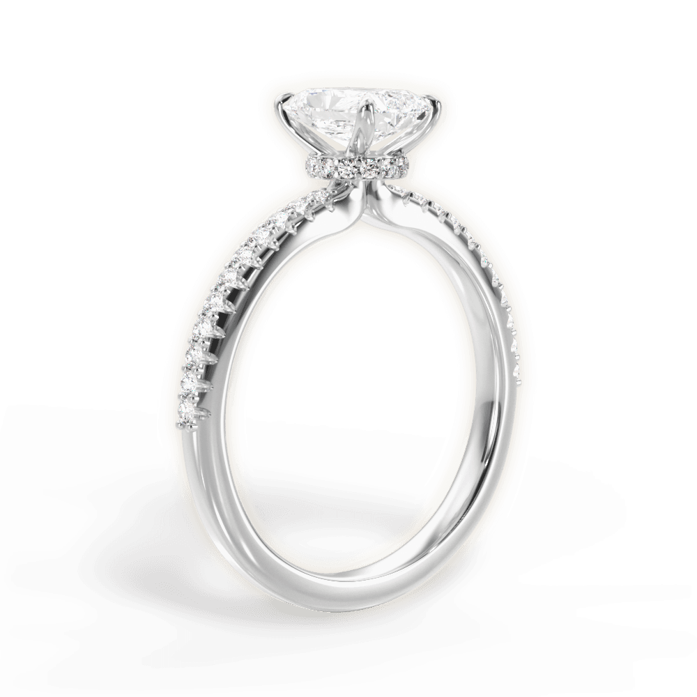 Giselle Radiant Cut Lab Grown Diamond Platinum Engagement Ring - View 4
