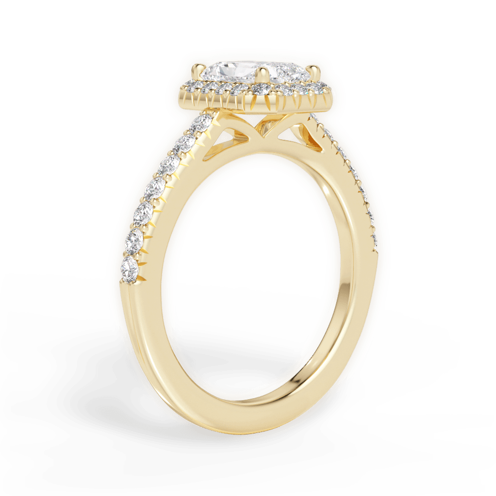 Kathleen Radiant Cut Lab Grown Diamond 18Kt Yellow Gold Engagement Ring - View 2
