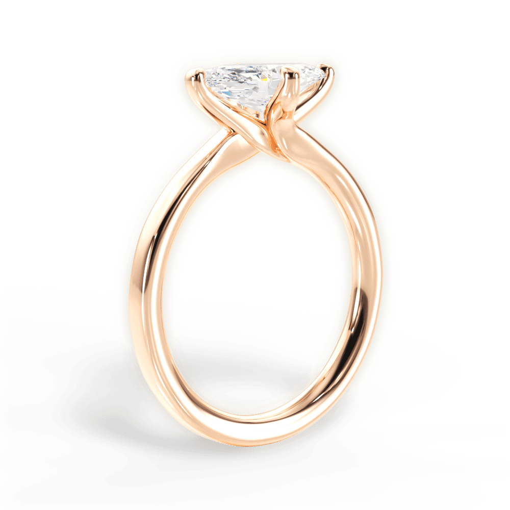 Ashley Marquise Cut Lab Grown Diamond 18Kt Rose Gold Engagement Ring - View 3