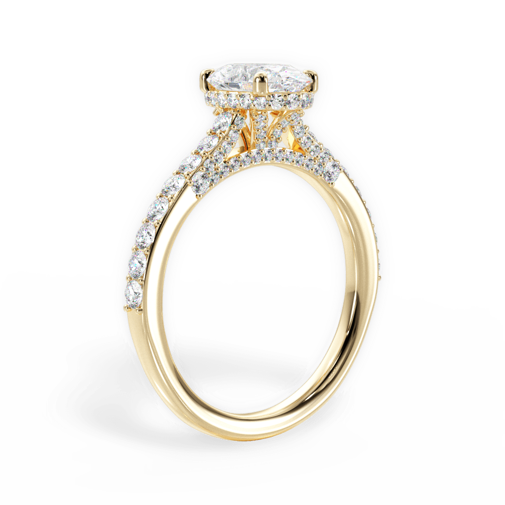 Laura Oval Cut Lab Grown Diamond 18Kt Yellow Gold Engagement Ring - View 3