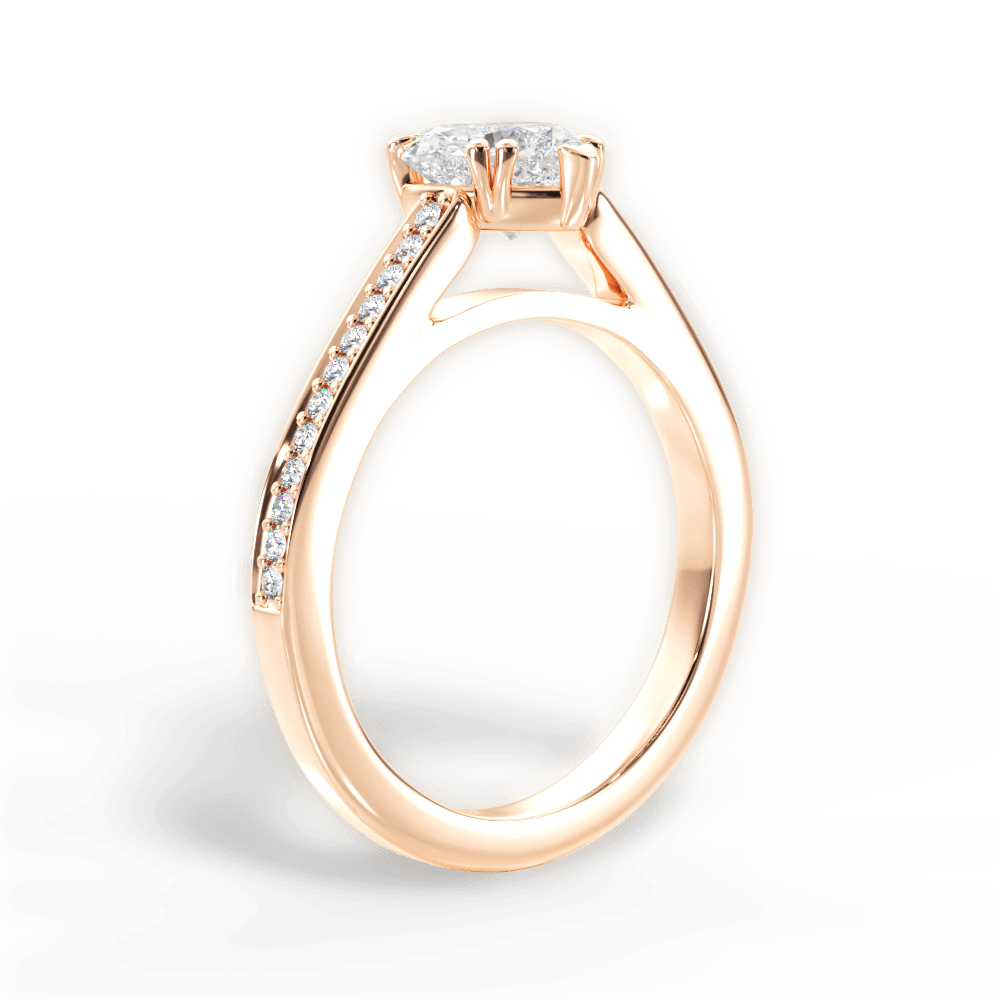 Denise Heart Cut Lab Grown Diamond 18Kt Rose Gold Engagement Ring - View 4