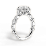 Irene Oval Cut Lab Grown Diamond Platinum Engagement Ring - View 4