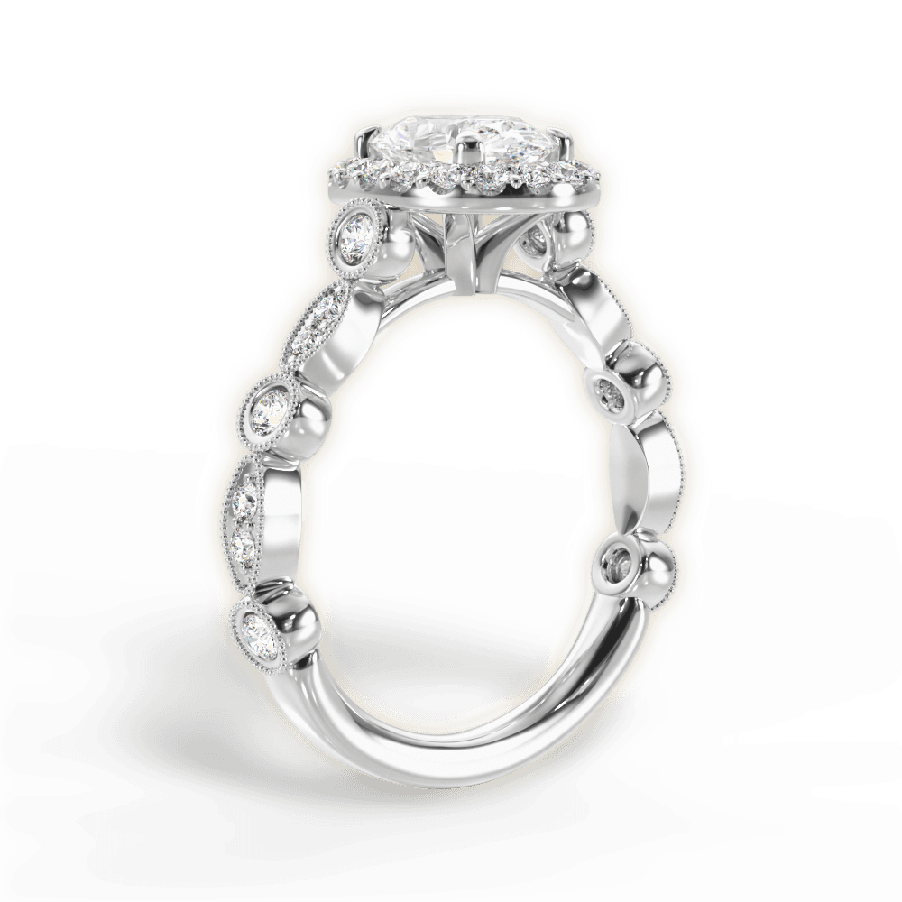 Irene Oval Cut Lab Grown Diamond 18Kt White Gold Engagement Ring - View 4