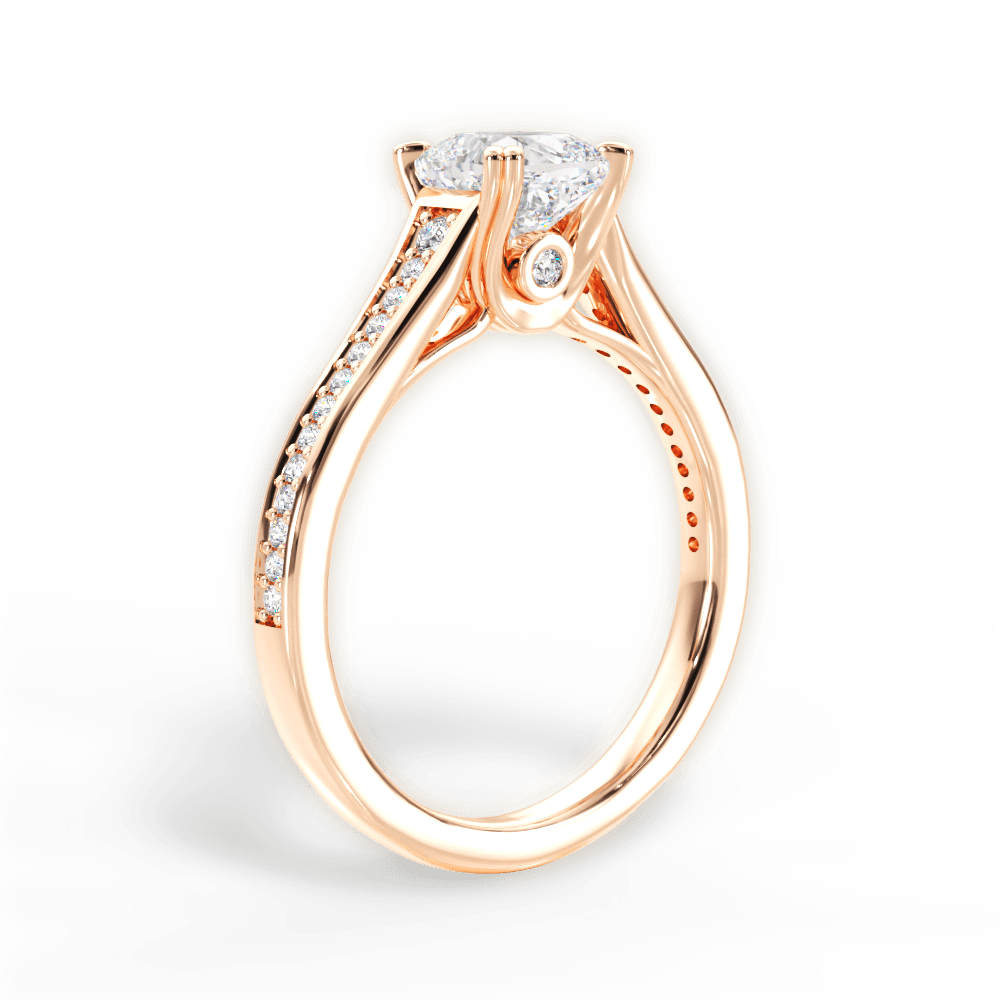 Delia Cushion Cut Lab Grown Diamond 18Kt Rose Gold Engagement Ring - View 2
