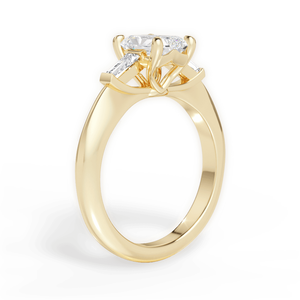 Emily Radiant Cut Lab Grown Diamond 18Kt Yellow Gold Engagement Ring - View 2