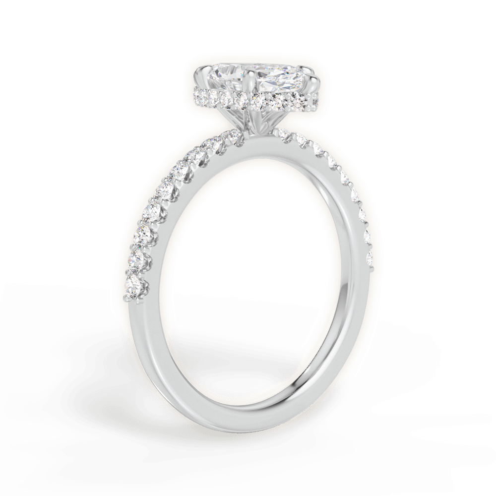 Isabella Marquise Cut Lab Grown Diamond Platinum Engagement Ring - View 2
