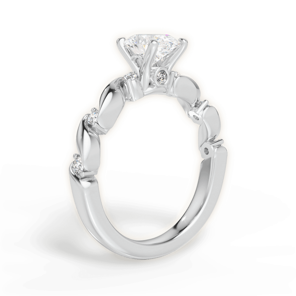 Emma Oval Cut Lab Grown Diamond 14Kt White Gold Engagement Ring - View 2