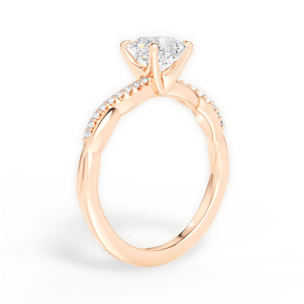 Charlotte Asscher Cut Lab Grown Diamond 18Kt Rose Gold Engagement Ring - View 4