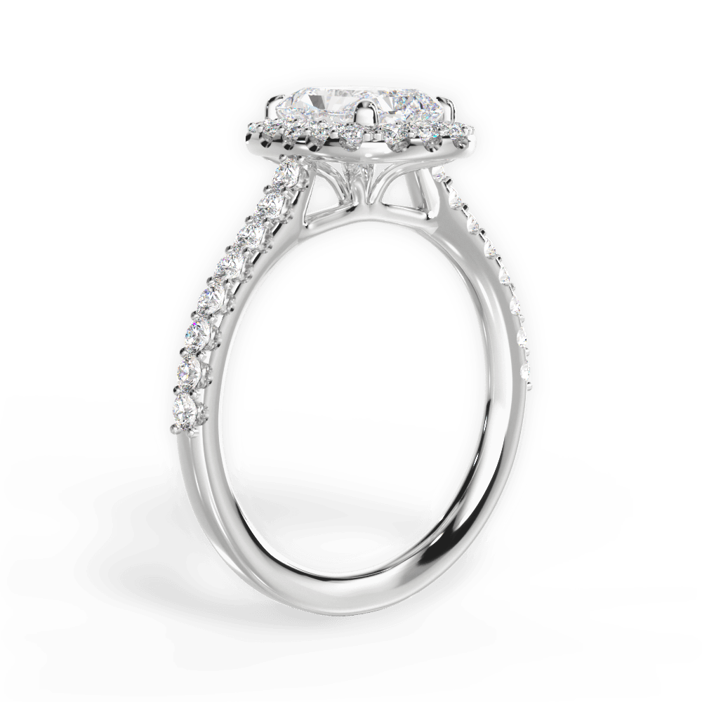 Ingrid Radiant Cut Lab Grown Diamond 18Kt White Gold Engagement Ring - View 2