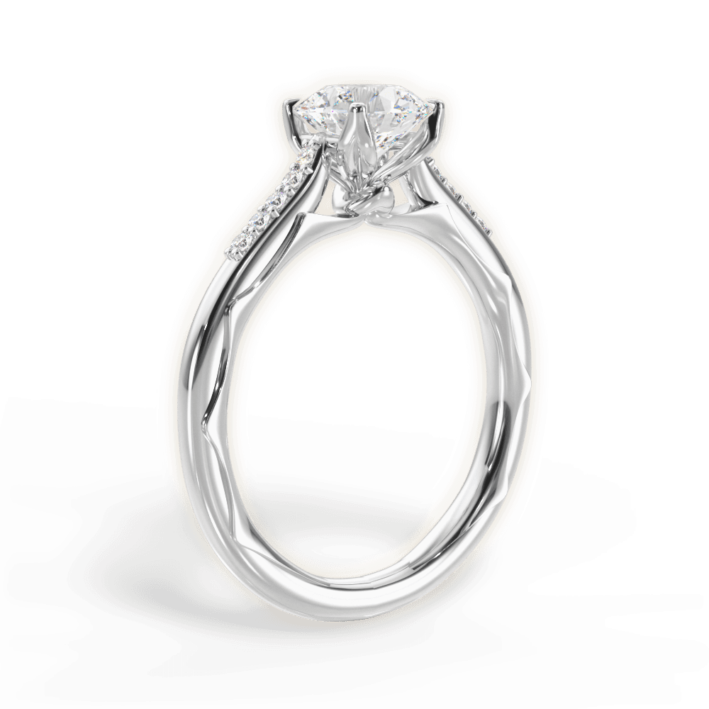 Christina Round Cut Lab Grown Diamond Platinum Engagement Ring - View 3