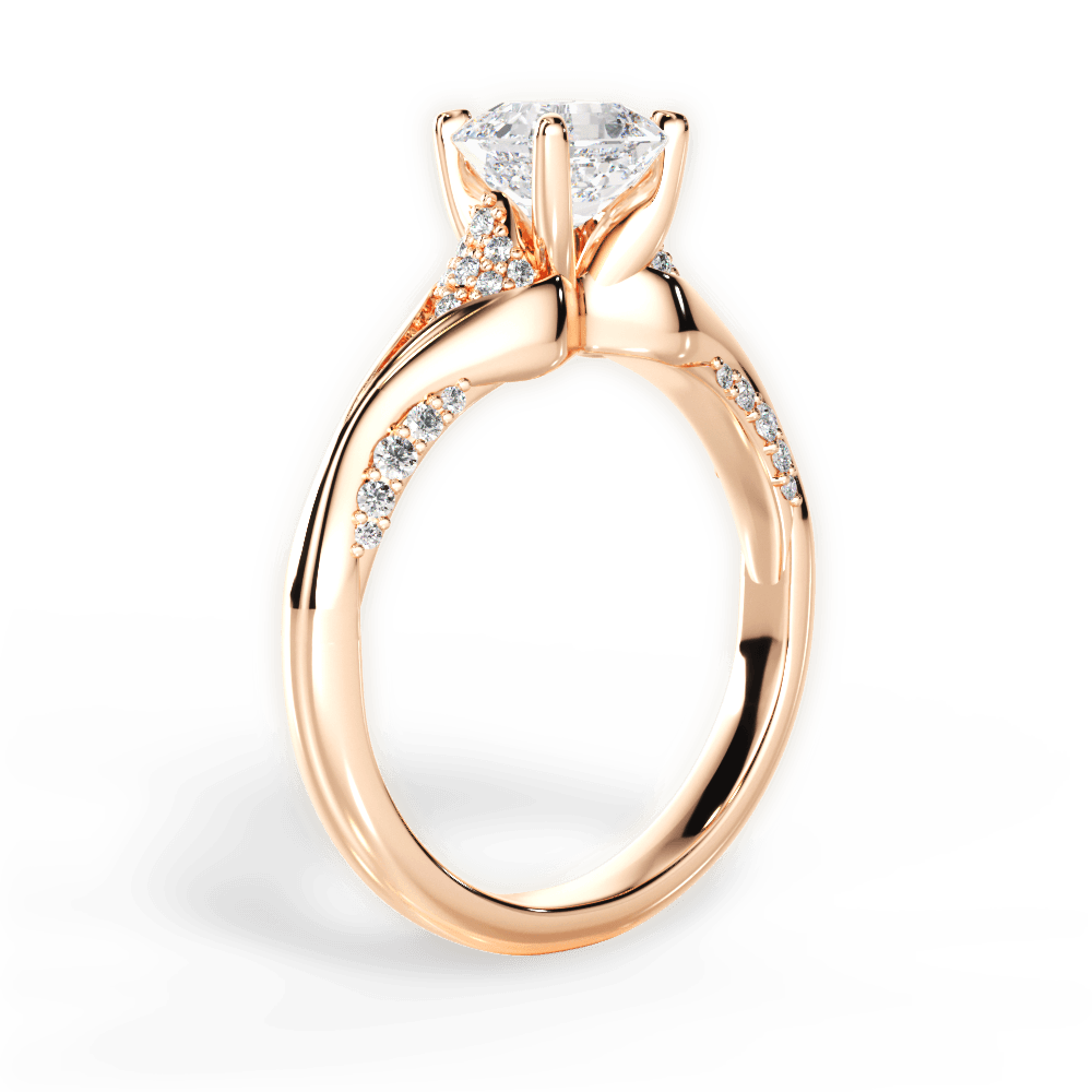 Isabel Asscher Cut Lab Grown Diamond 18Kt Rose Gold Engagement Ring - View 4