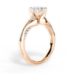 Isabel Asscher Cut Lab Grown Diamond 18Kt Rose Gold Engagement Ring - View 4