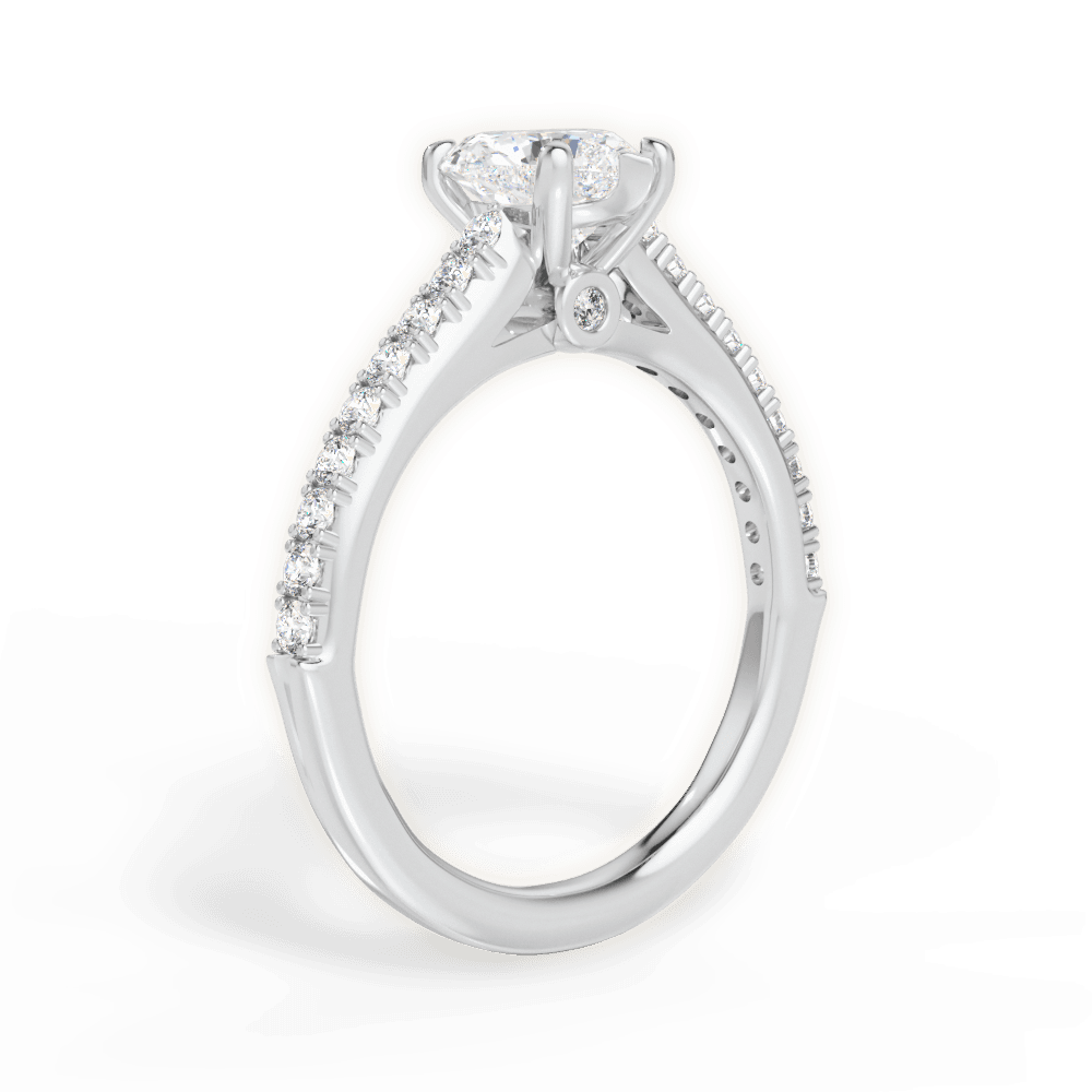 Frances Heart Cut Lab Grown Diamond 18Kt White Gold Engagement Ring - View 3