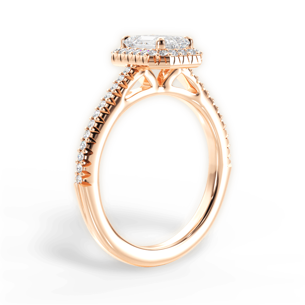 Jenny Emerald Cut Lab Grown Diamond 18Kt Rose Gold Engagement Ring - View 2
