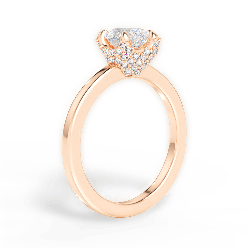 Gemma Pear Cut Lab Grown Diamond 18Kt Rose Gold Engagement Ring - View 3