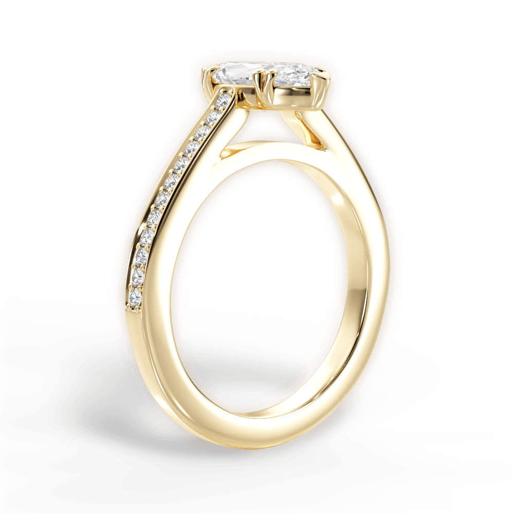 Denise Marquise Cut Lab Grown Diamond 18Kt Yellow Gold Engagement Ring - View 2