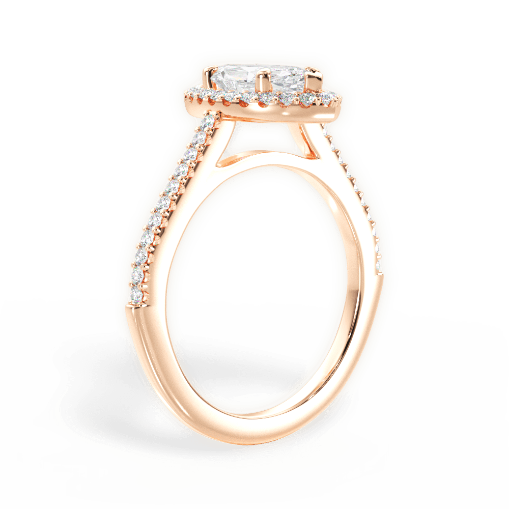 Jeanne Marquise Cut Lab Grown Diamond 18Kt Rose Gold Engagement Ring - View 4