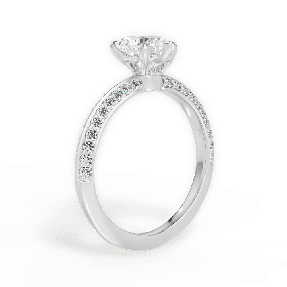 Gail Heart Cut Lab Grown Diamond Platinum Engagement Ring - View 3