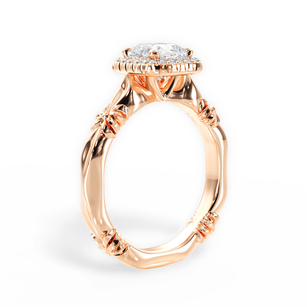 Erica Cushion Cut Lab Grown Diamond 18Kt Rose Gold Engagement Ring - View 2