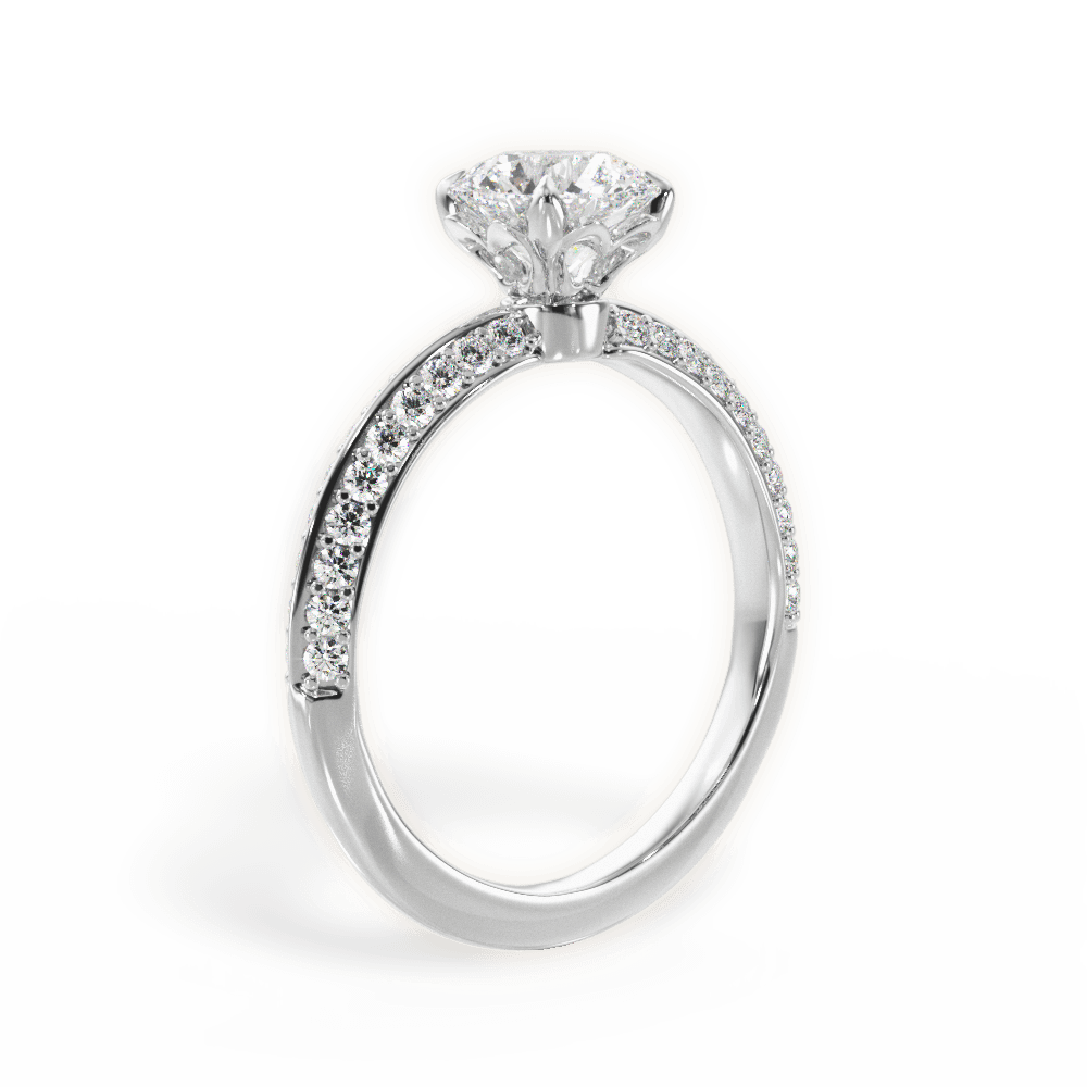 Gail Round Cut Lab Grown Diamond 18Kt White Gold Engagement Ring - View 3
