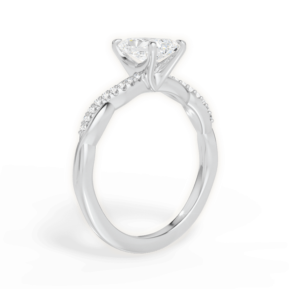 Charlotte Radiant Cut Lab Grown Diamond Platinum Engagement Ring - View 3