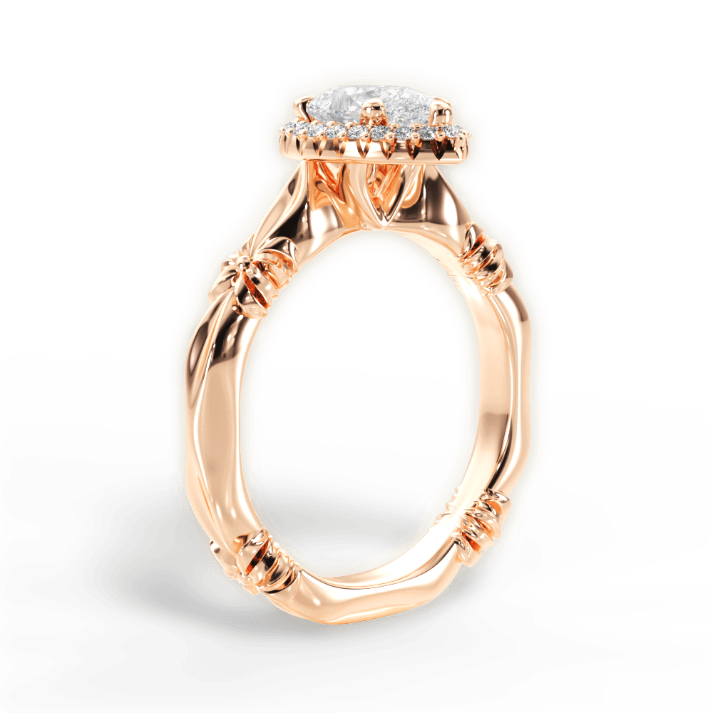 Erica Pear Cut Lab Grown Diamond 18Kt Rose Gold Engagement Ring - View 4