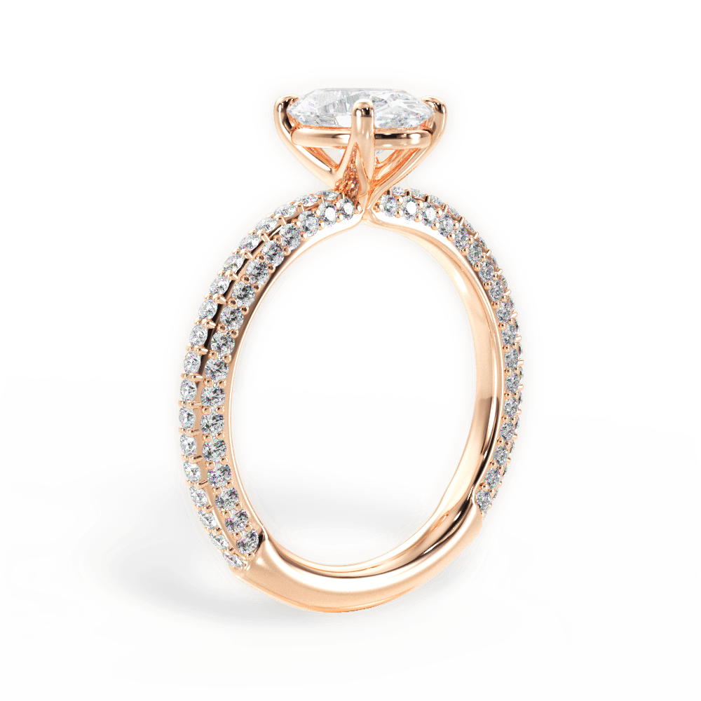 Kristen Oval Cut Lab Grown Diamond 18Kt Rose Gold Engagement Ring - View 4