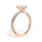 Kristen Oval Cut Lab Grown Diamond 18Kt Rose Gold Engagement Ring - View 4