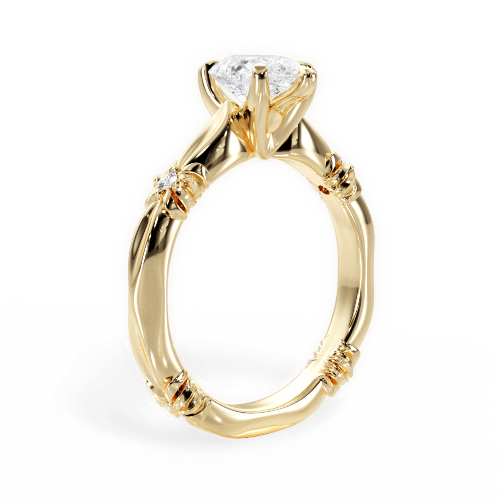 Claire Pear Cut Lab Grown Diamond 18Kt Yellow Gold Engagement Ring - View 2