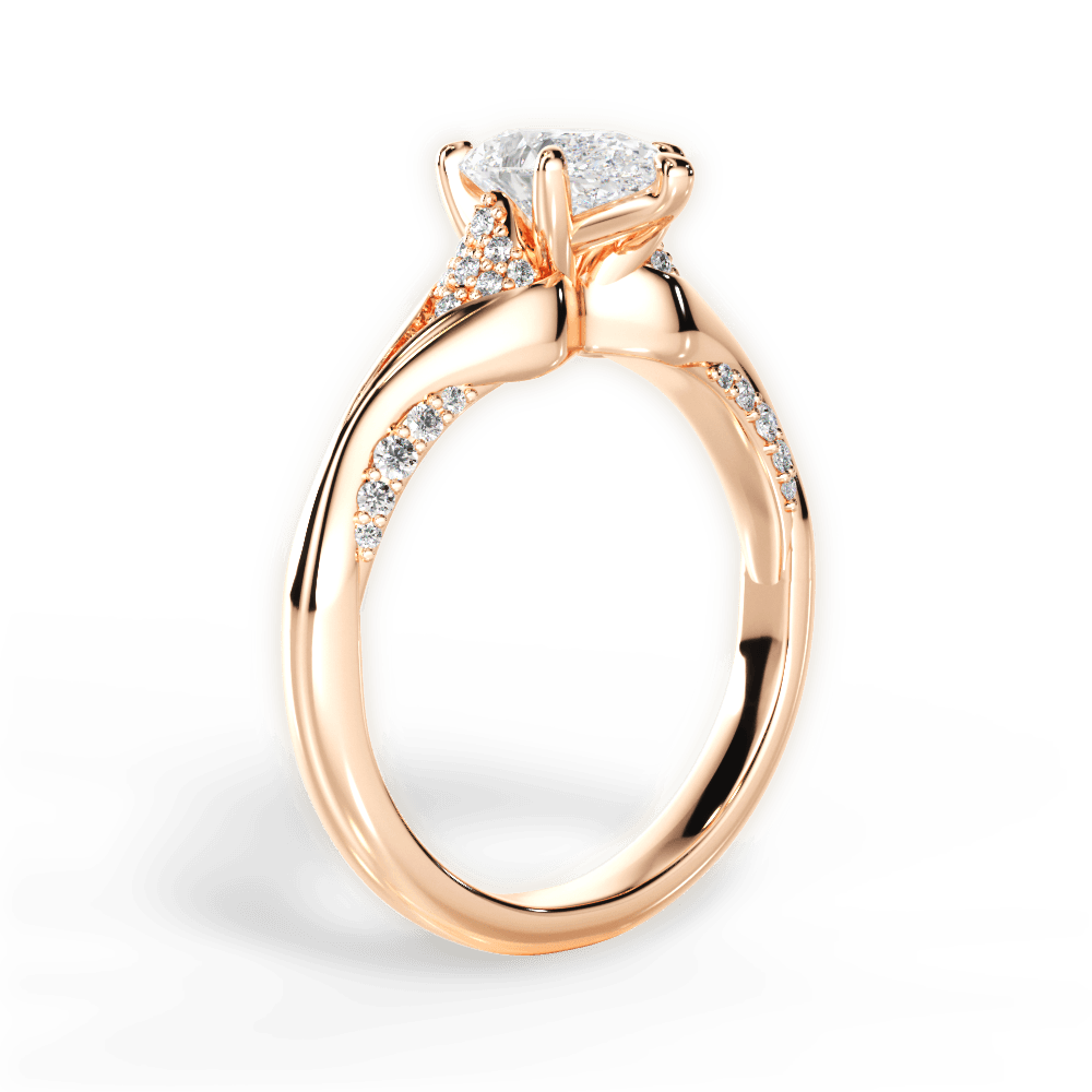 Isabel Pear Cut Lab Grown Diamond 18Kt Rose Gold Engagement Ring - View 2