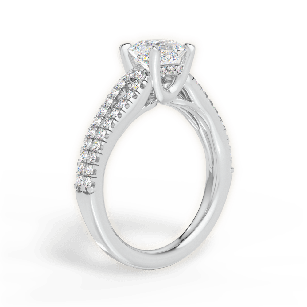 Jessica Asscher Cut Lab Grown Diamond 14Kt White Gold Engagement Ring - View 3