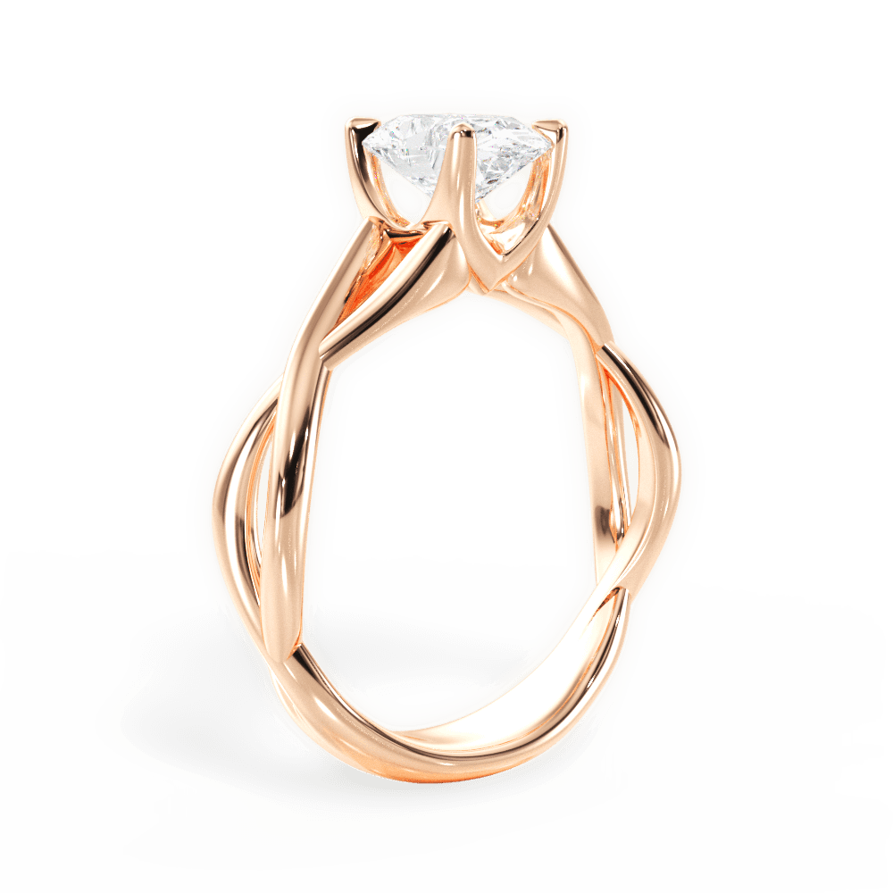 Aubrey Oval Cut Lab Grown Diamond 18Kt Rose Gold Engagement Ring - View 2