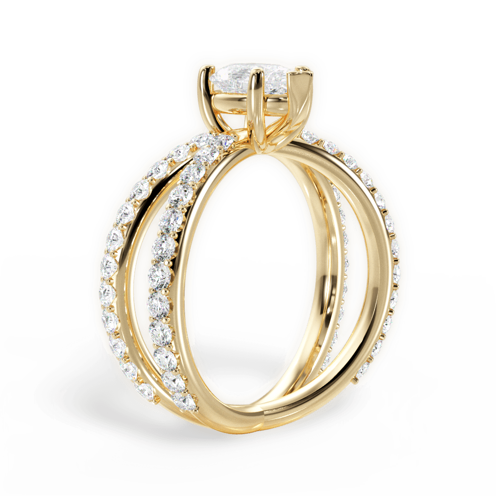 Lauren Pear Cut Lab Grown Diamond 18Kt Yellow Gold Engagement Ring - View 2