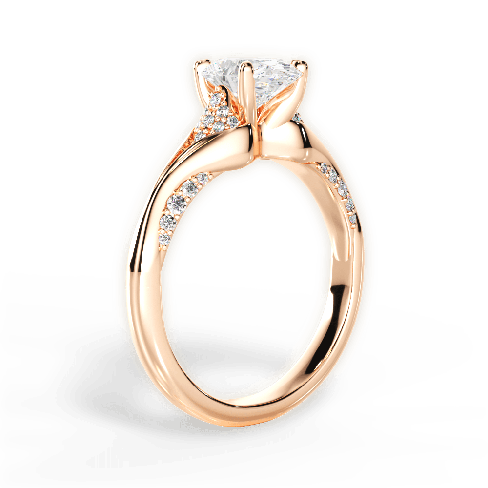 Isabel Oval Cut Lab Grown Diamond 18Kt Rose Gold Engagement Ring - View 2