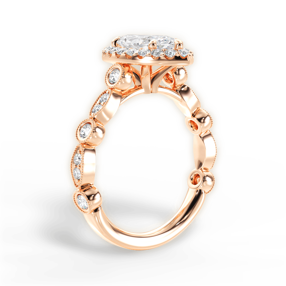 Irene Marquise Cut Lab Grown Diamond 18Kt Rose Gold Engagement Ring - View 2