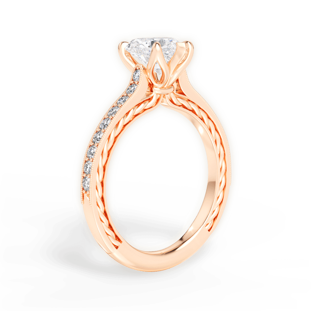 Gilda Heart Cut Lab Grown Diamond 18Kt Rose Gold Engagement Ring - View 4