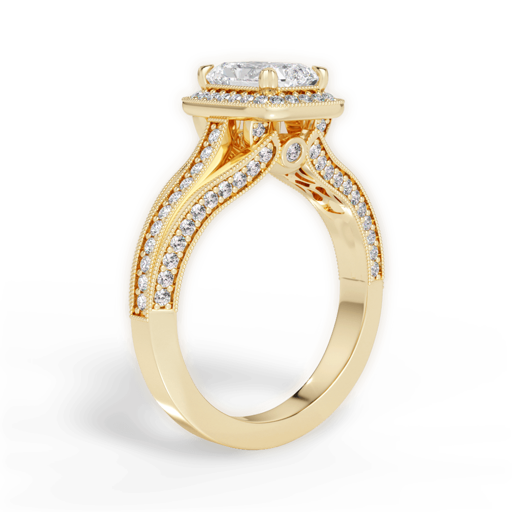 Lillian Radiant Cut Lab Grown Diamond 18Kt Yellow Gold Engagement Ring - View 2