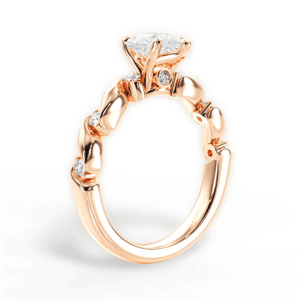 Emma Pear Cut Lab Grown Diamond 18Kt Rose Gold Engagement Ring - View 2