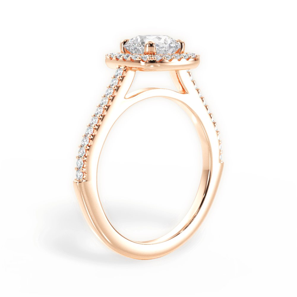 Jeanne Round Cut Lab Grown Diamond 18Kt Rose Gold Engagement Ring - View 3