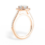 Jeanne Round Cut Lab Grown Diamond 18Kt Rose Gold Engagement Ring - View 3