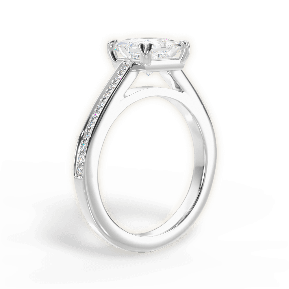 Denise Princess Cut Lab Grown Diamond Platinum Engagement Ring - View 3