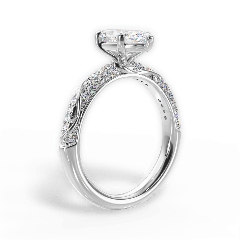 Gloria Marquise Cut Lab Grown Diamond 14Kt White Gold Engagement Ring - View 3