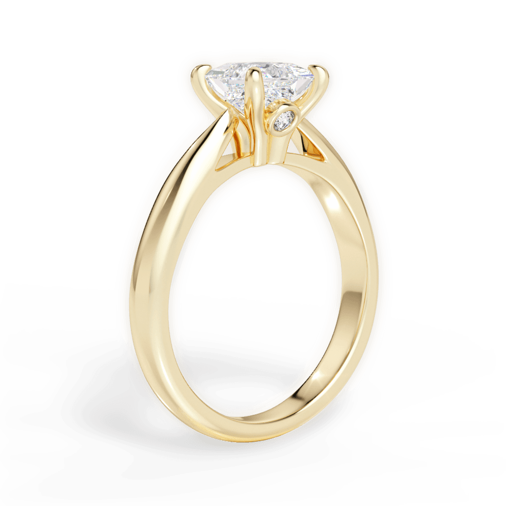 Dolores Princess Cut Lab Grown Diamond 18Kt Yellow Gold Engagement Ring - View 2