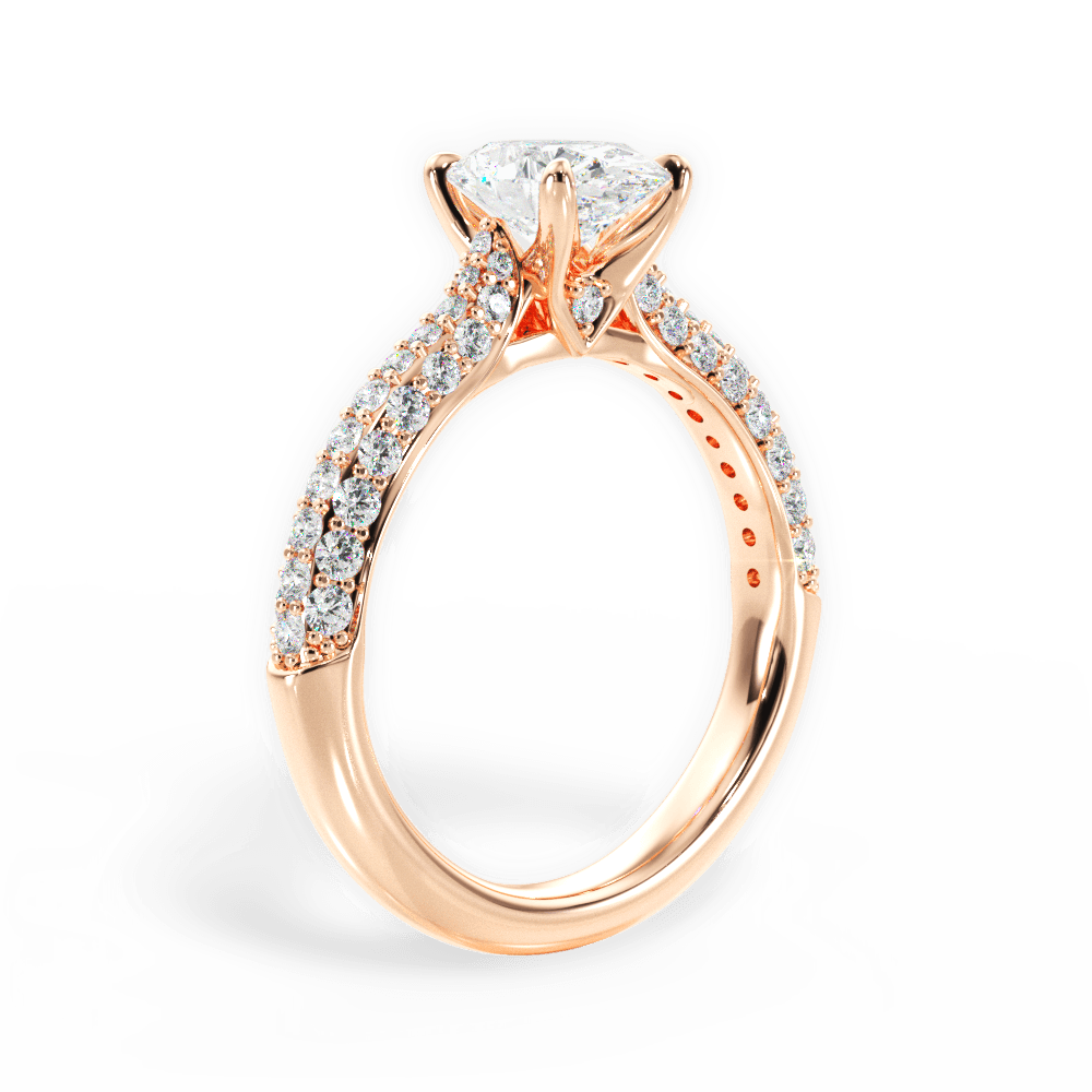 Kira Oval Cut Lab Grown Diamond 18Kt Rose Gold Engagement Ring - View 4