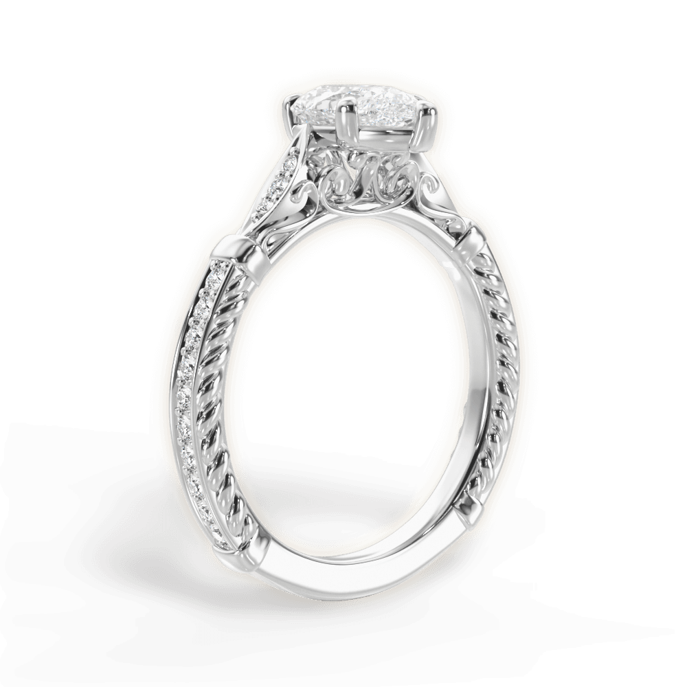 Gabriela Pear Cut Lab Grown Diamond Platinum Engagement Ring - View 2
