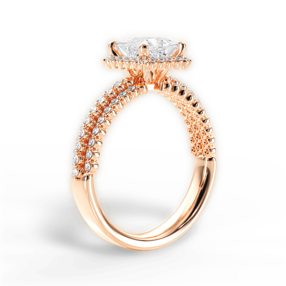 Jocelyn Princess Cut Lab Grown Diamond 18Kt Rose Gold Engagement Ring - View 2
