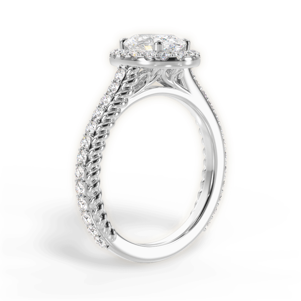 Kim Oval Cut Lab Grown Diamond Platinum Engagement Ring - View 2