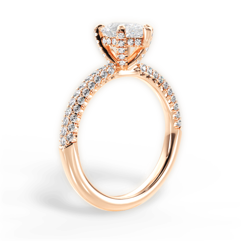 Lisa Pear Cut Lab Grown Diamond 18Kt Rose Gold Engagement Ring - View 2